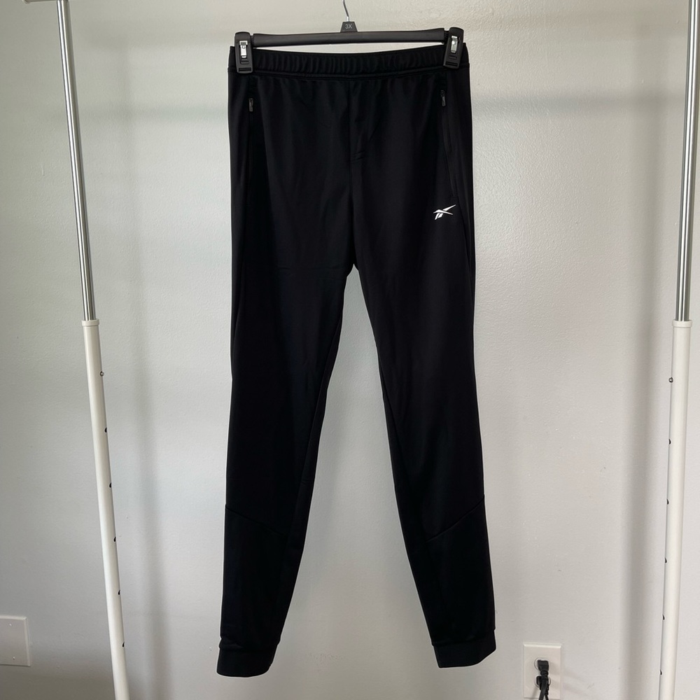 Mens Reebok TS Knit slim fit Black Track Pants